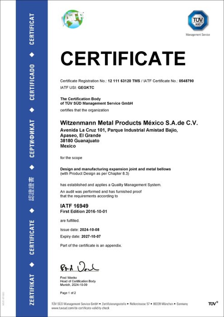 IATF 16949:2016 Certificate Witzenmann Mexico _preview