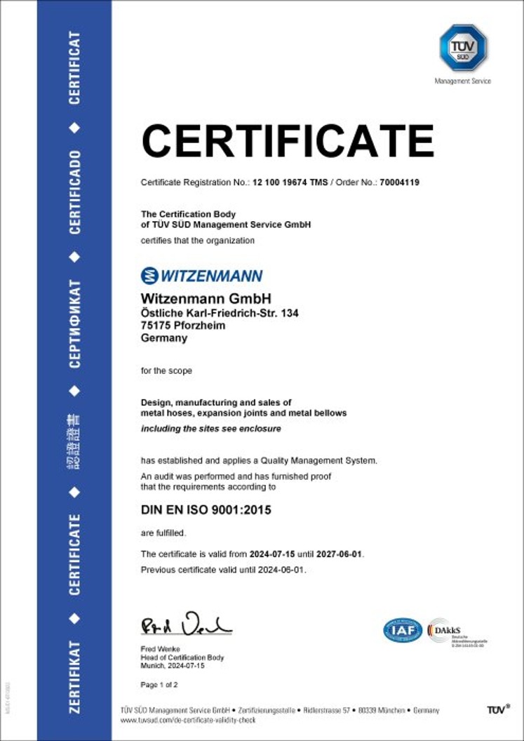 ISO 9001:2015 Certificate Witzenmann GmbH_preview