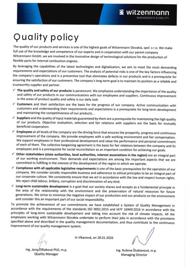 Quality policy_Witzenmann Slovakia _preview